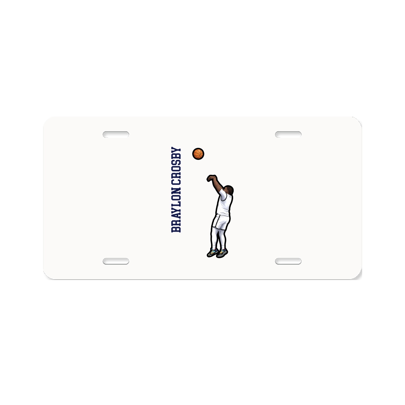 License Plate — Name Vertical in Classic