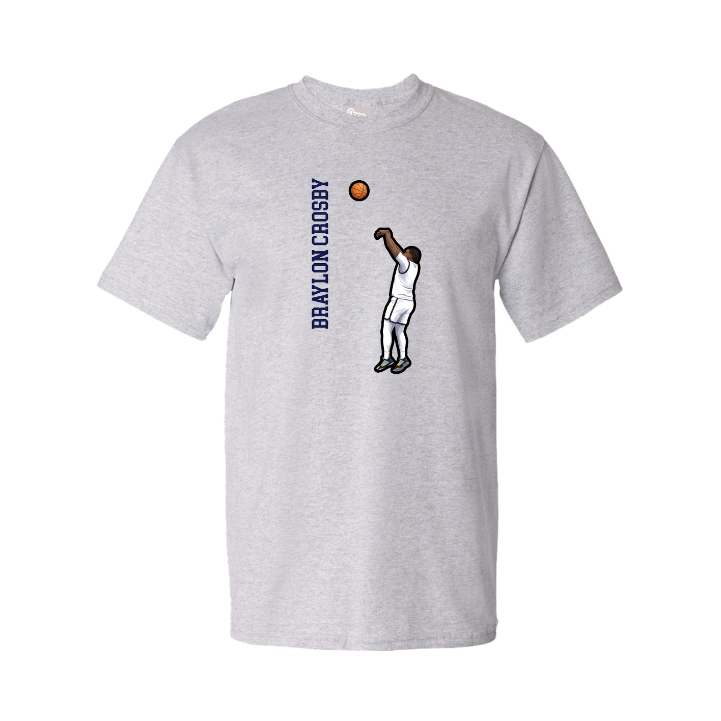Tee — Name Vertical in Grey