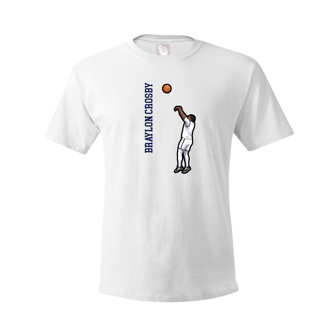 Youth Tee — Name Vertical in White
