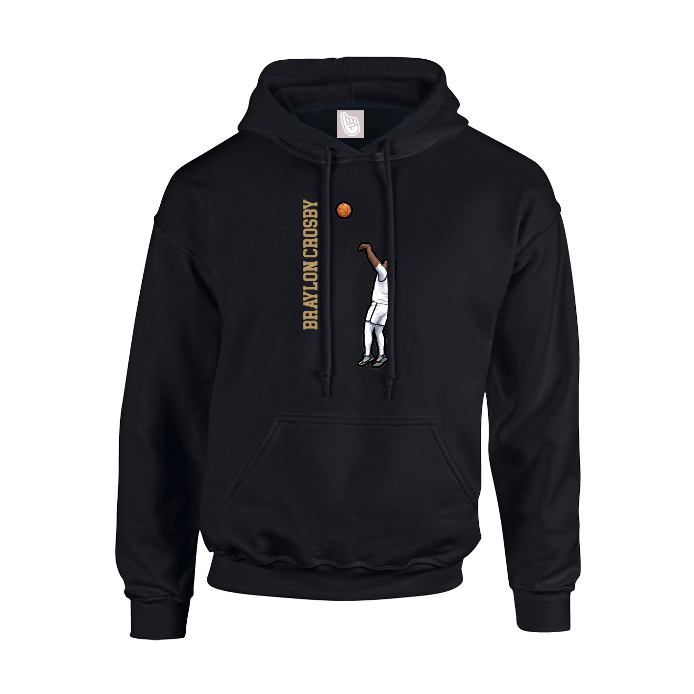 Youth Hoodie — Name Vertical in Black