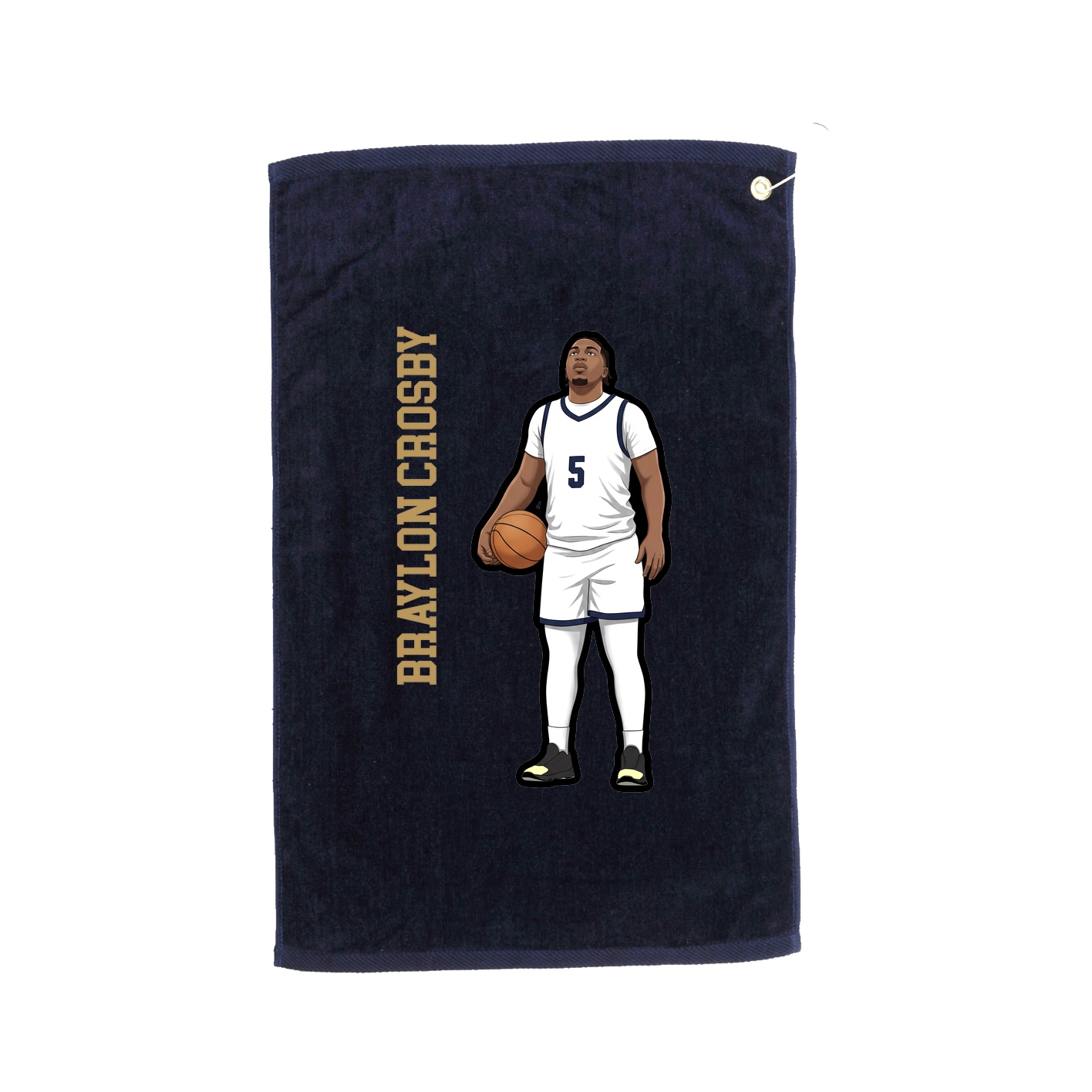 Golf Towel — Name Vertical in Navy