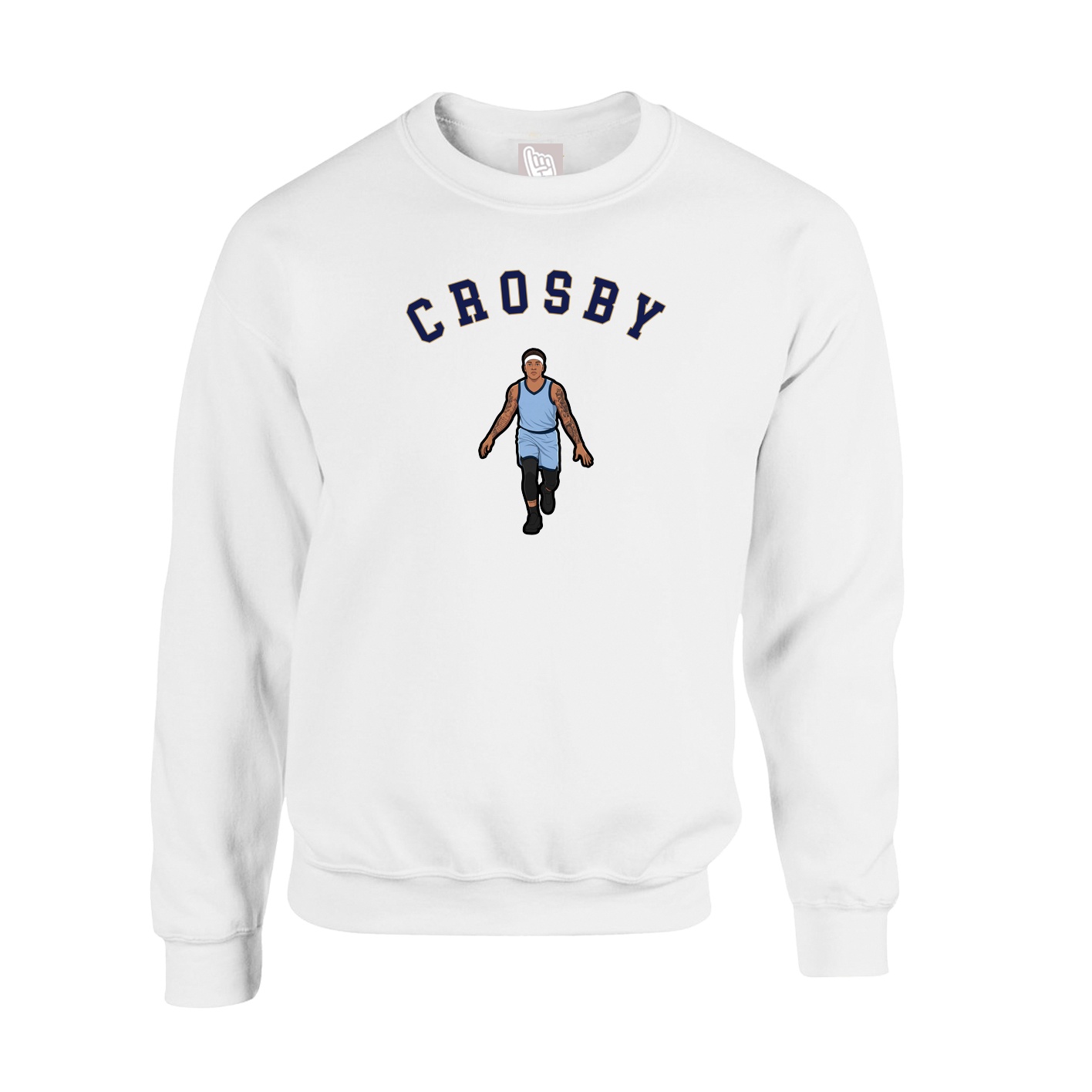 Fleece Crew — Shirsey Arch in White