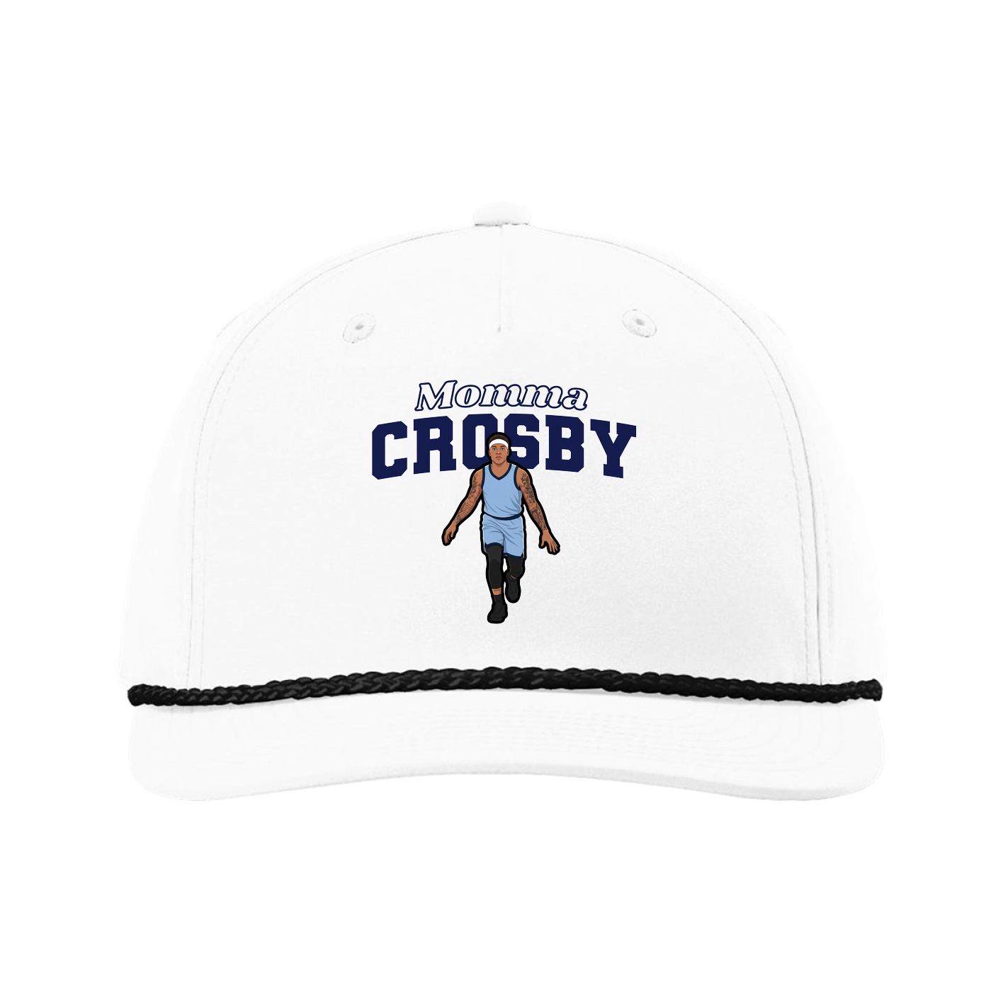 Five-Panel Classic Rope Cap — Mothers Day Block in White