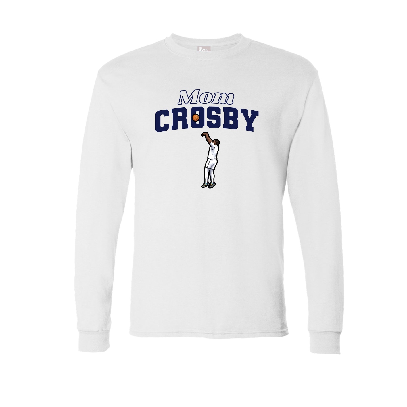 Long Sleeve Tee — Mothers Day Block in White
