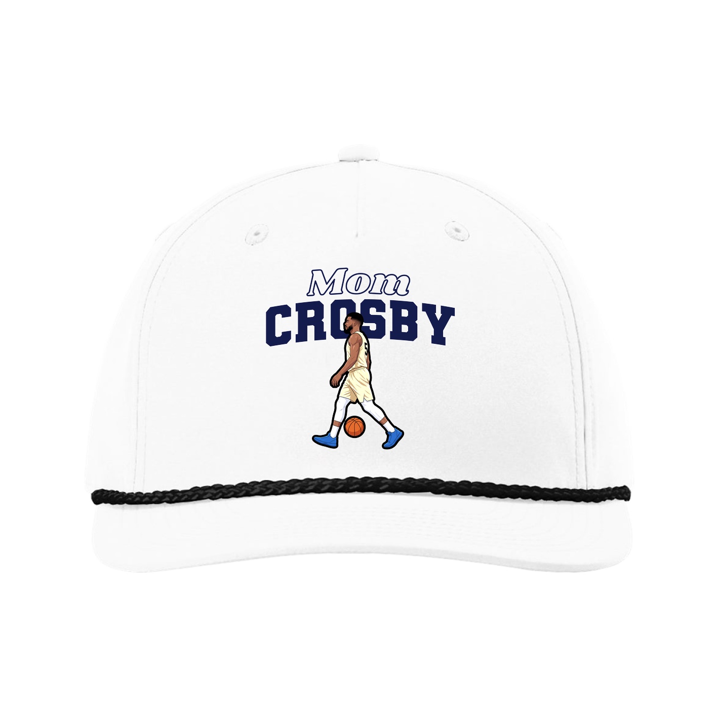 Five-Panel Classic Rope Cap — Mothers Day Block in White