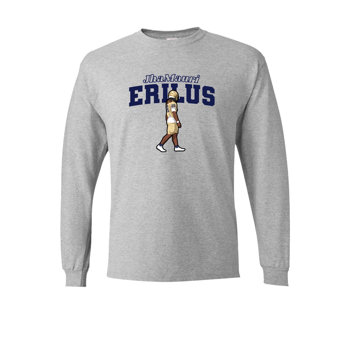 Long Sleeve Tee — Name Arch in Grey