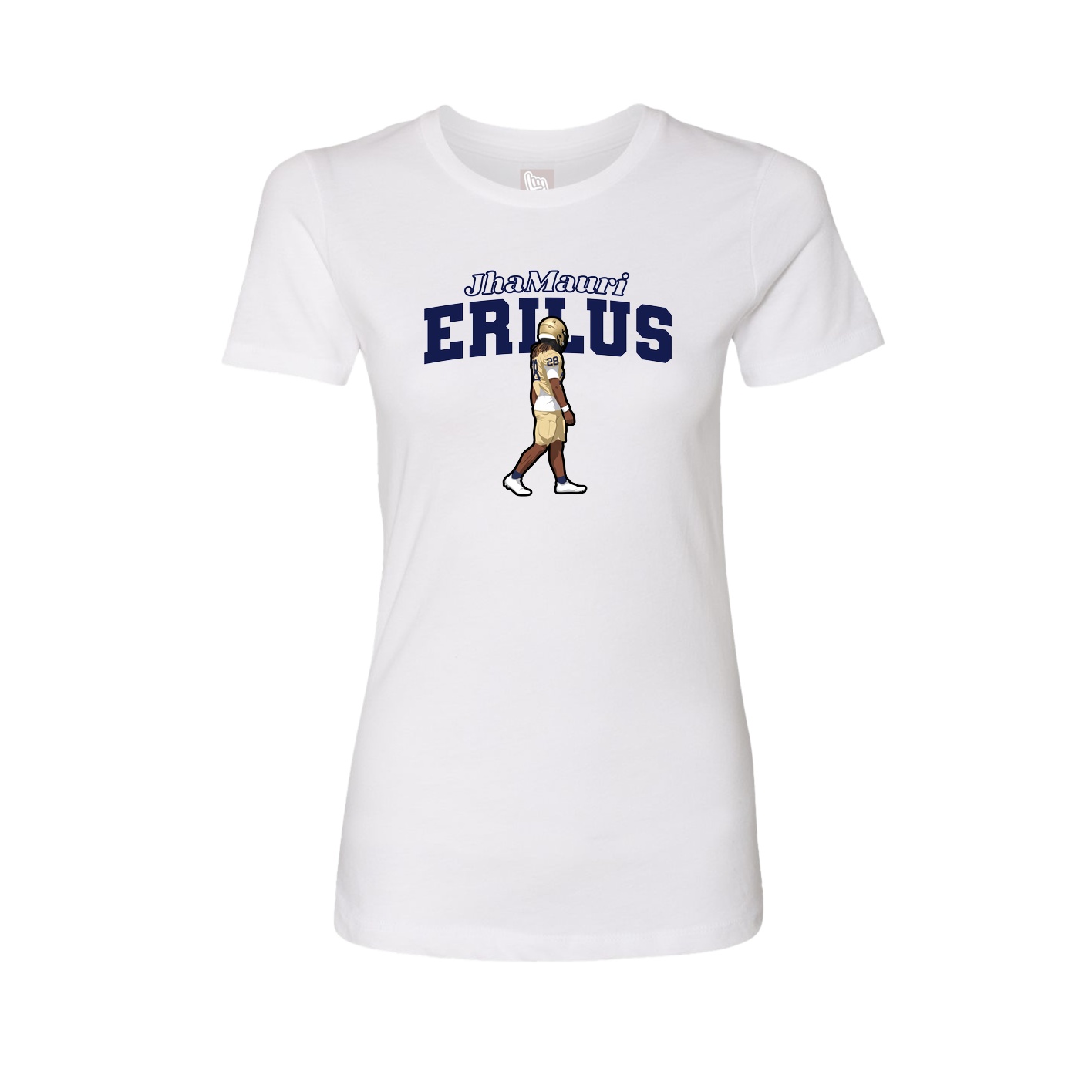 Womens Tee — Name Arch in White