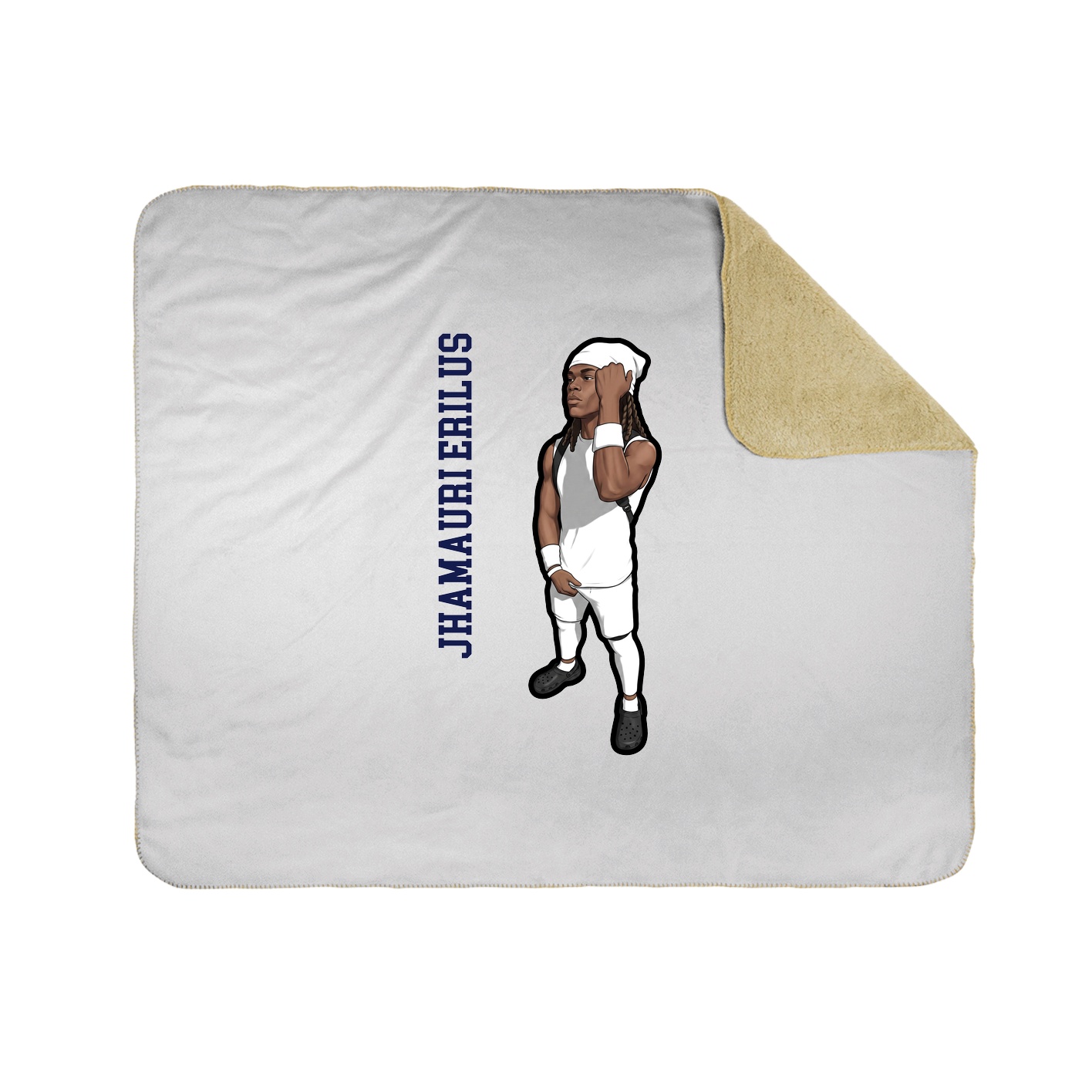 Throw Blanket — Name Vertical in White