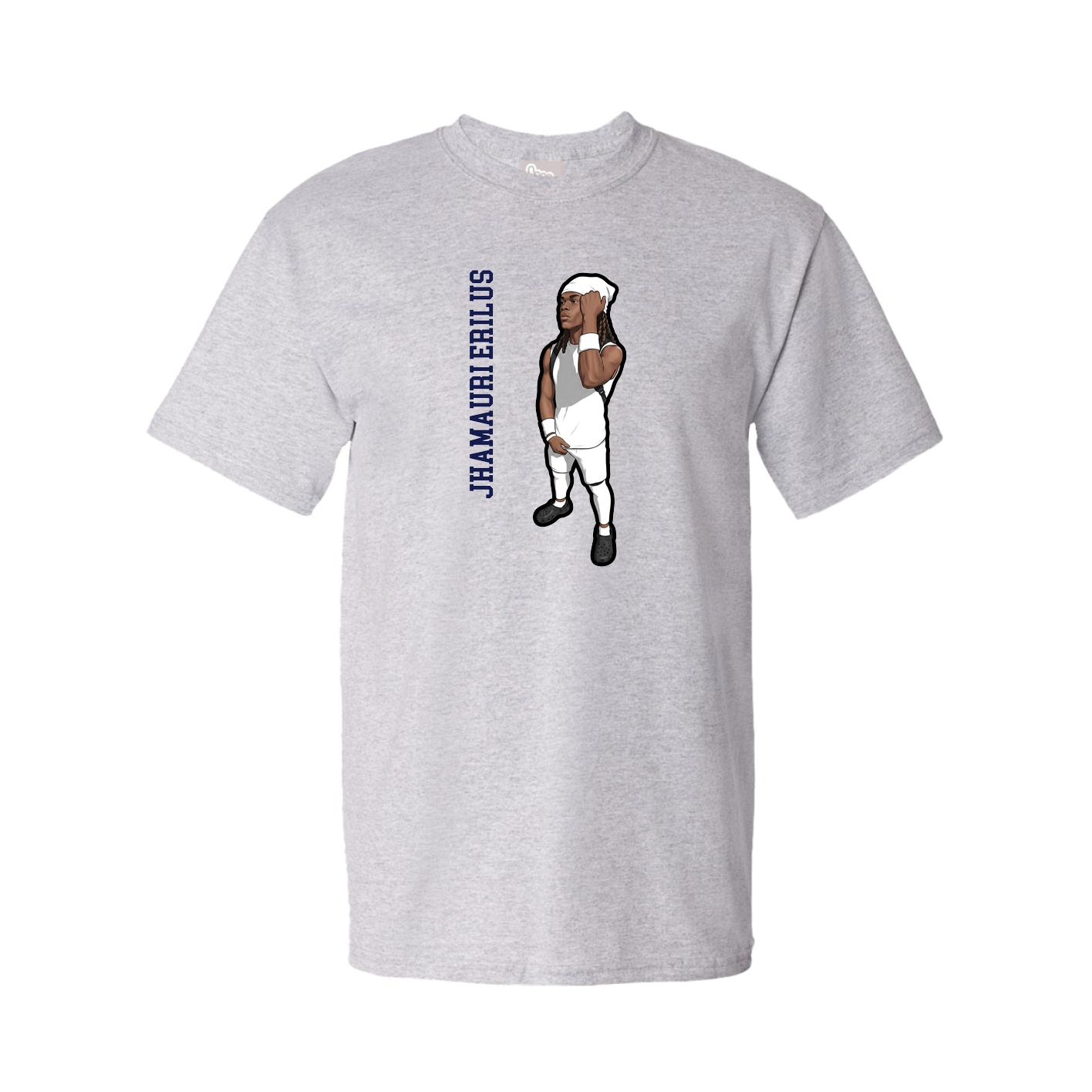Tee — Name Vertical in Grey