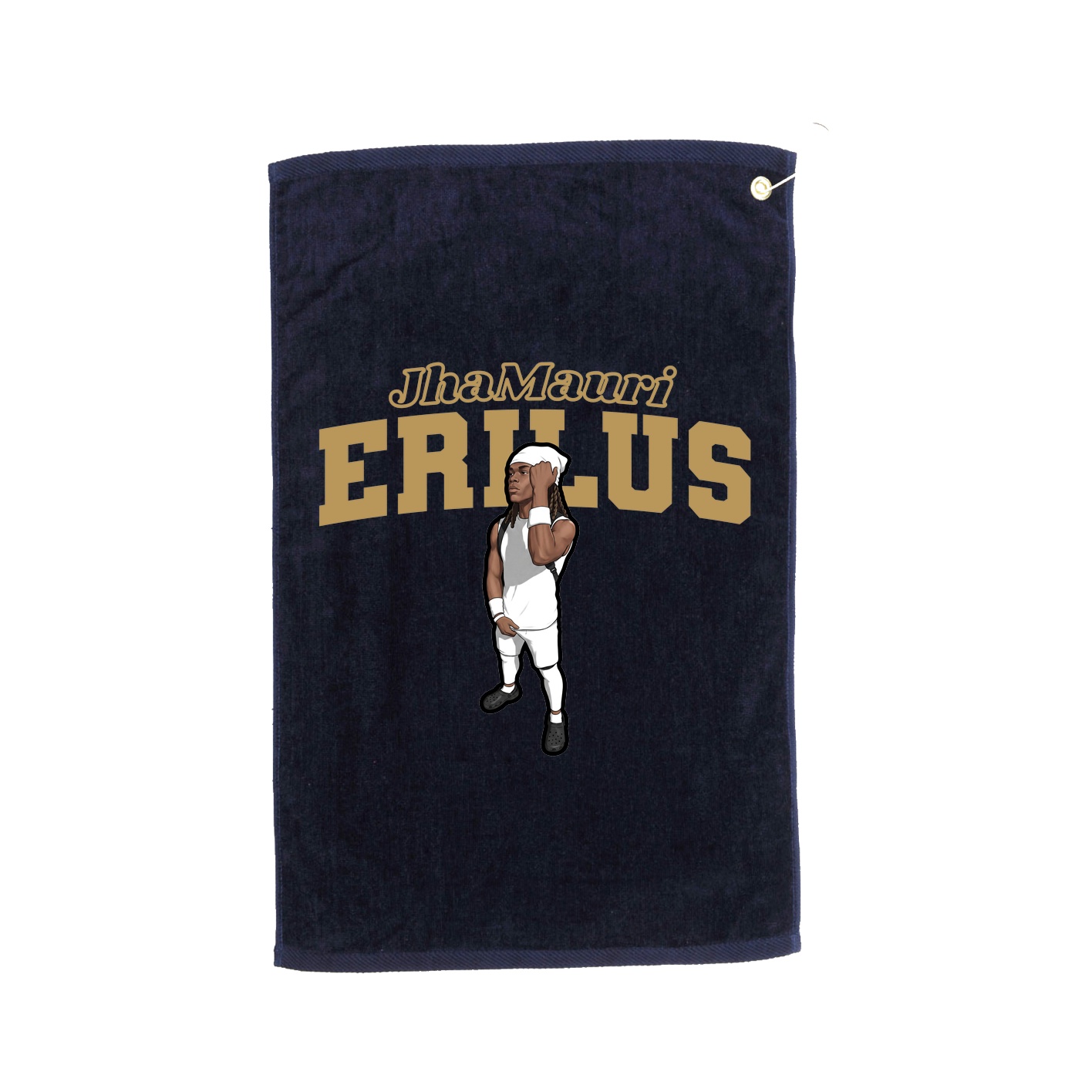Golf Towel — Name Arch in Navy