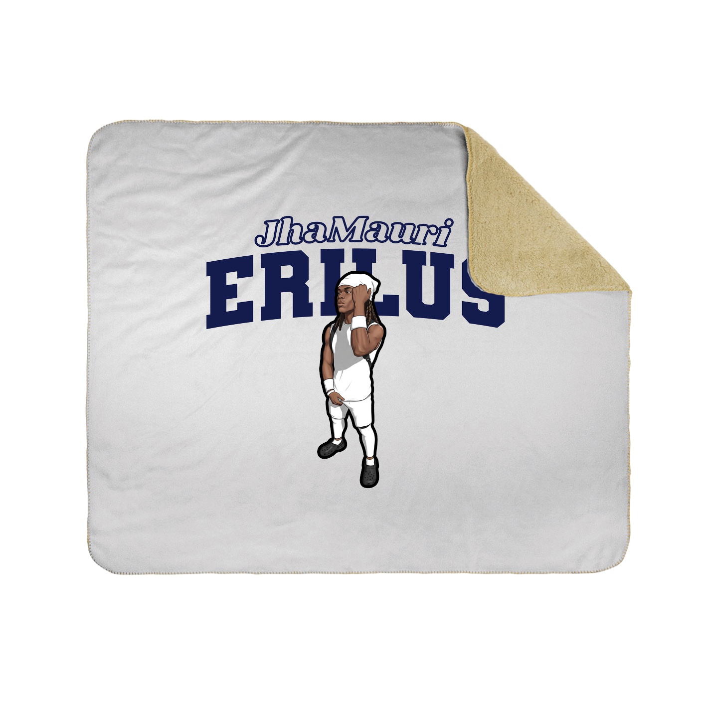 Throw Blanket — Name Arch in White