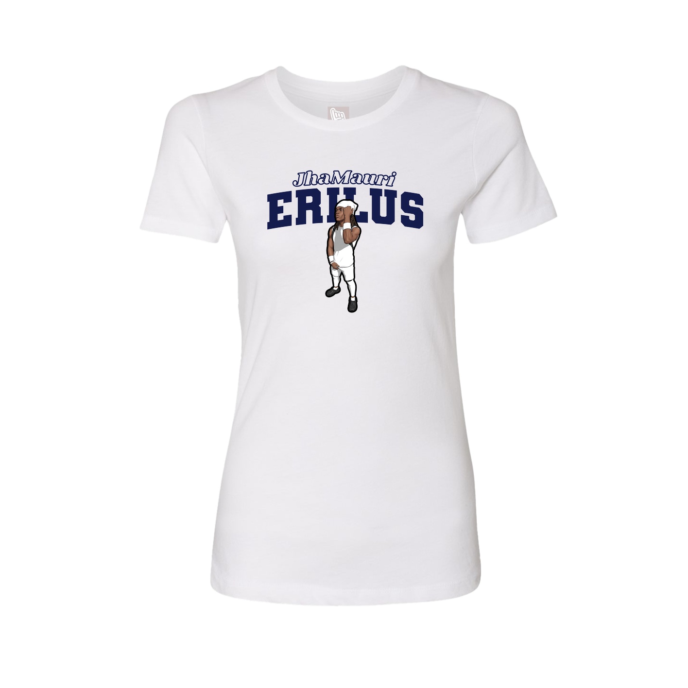 Womens Tee — Name Arch in White