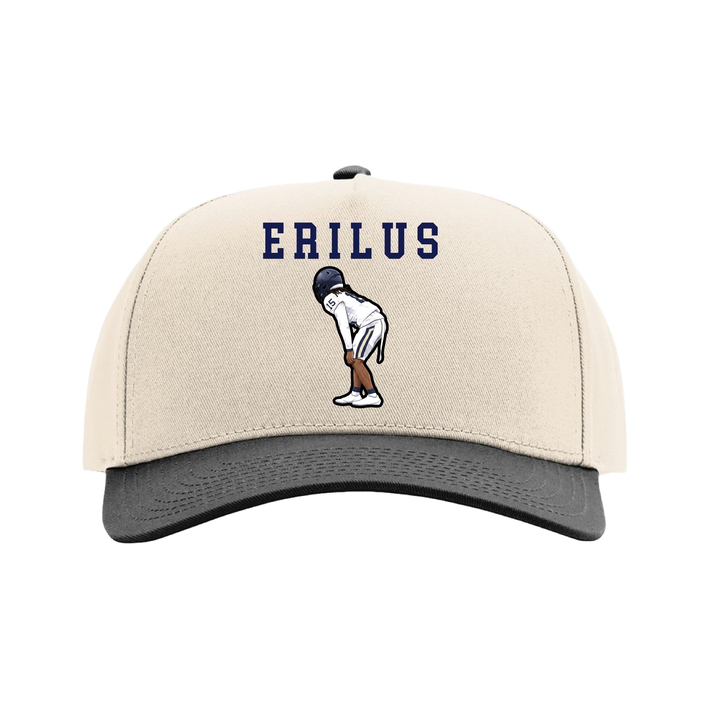 Full Fabric Five-Panel Champ Cap — Shirsey in Cream/Black