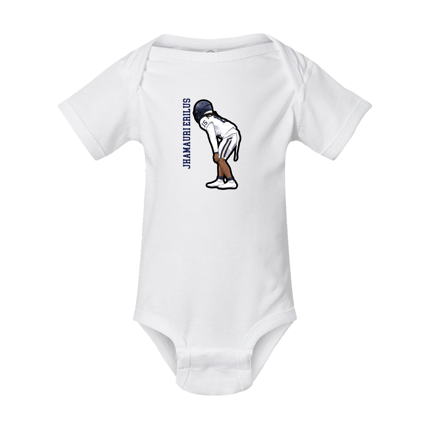 Baby Onesie — Name Vertical in White