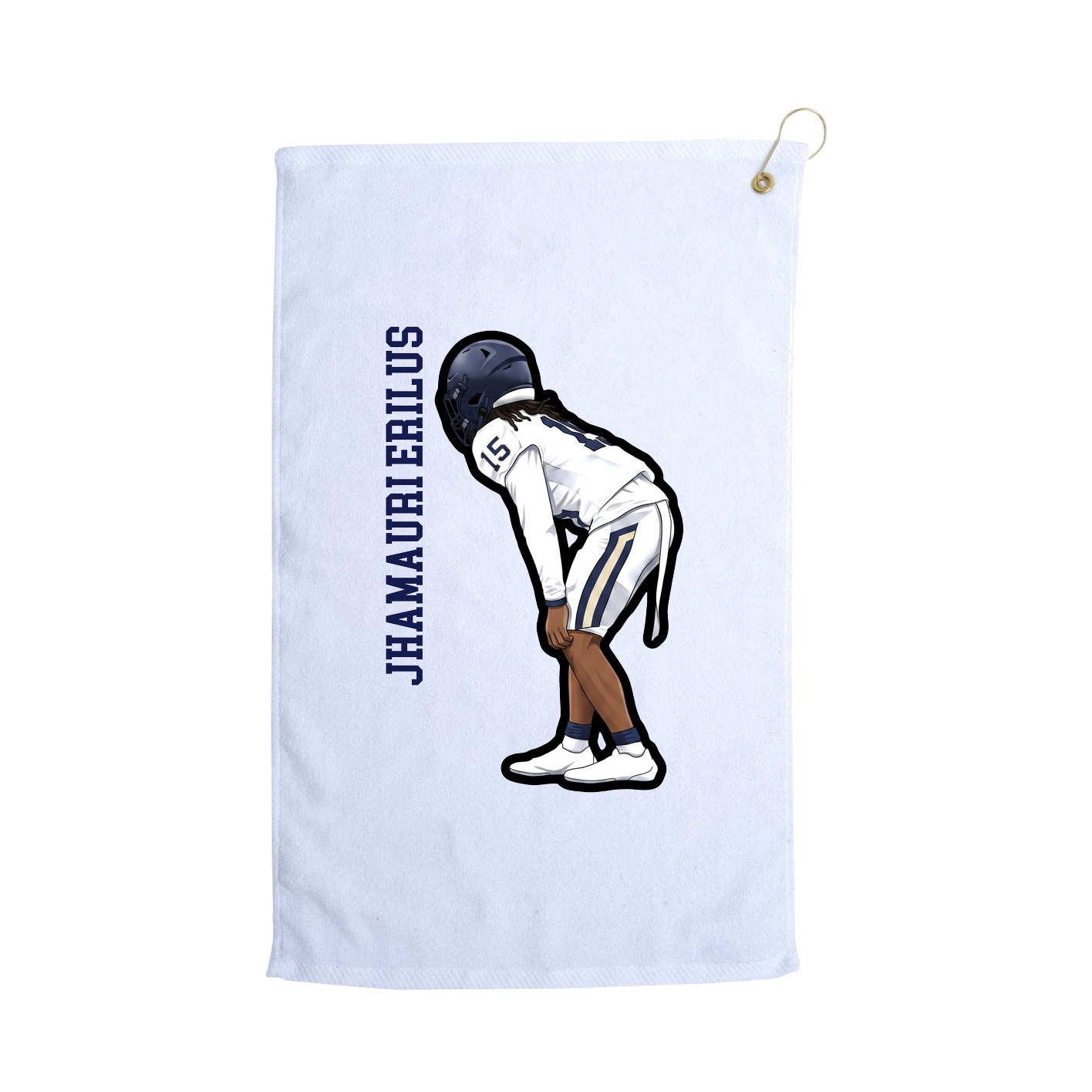 Golf Towel — Name Vertical in White