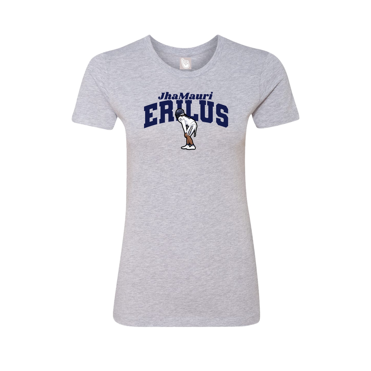 Fitted Women's Tee — Signature Arch in Grey