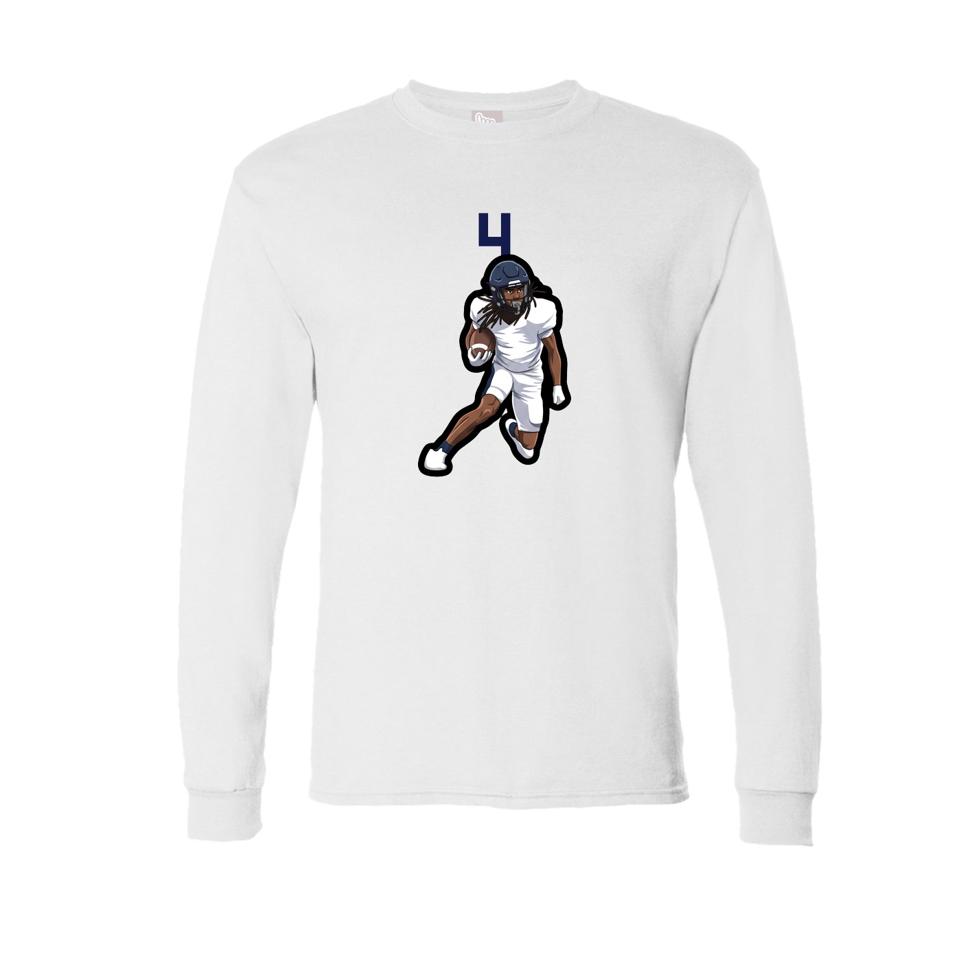 Long Sleeve Tee — Number Top in White