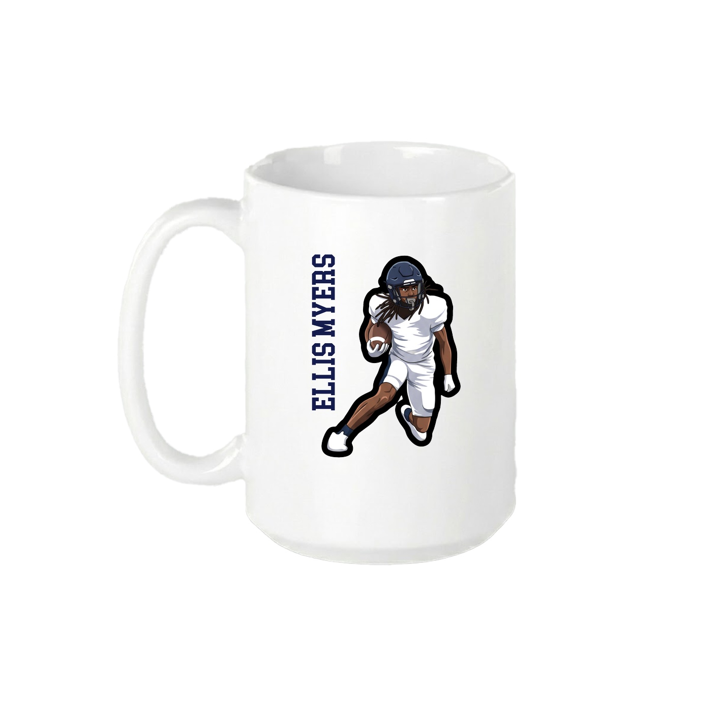 15oz Coffee Mug — Name Vertical in White