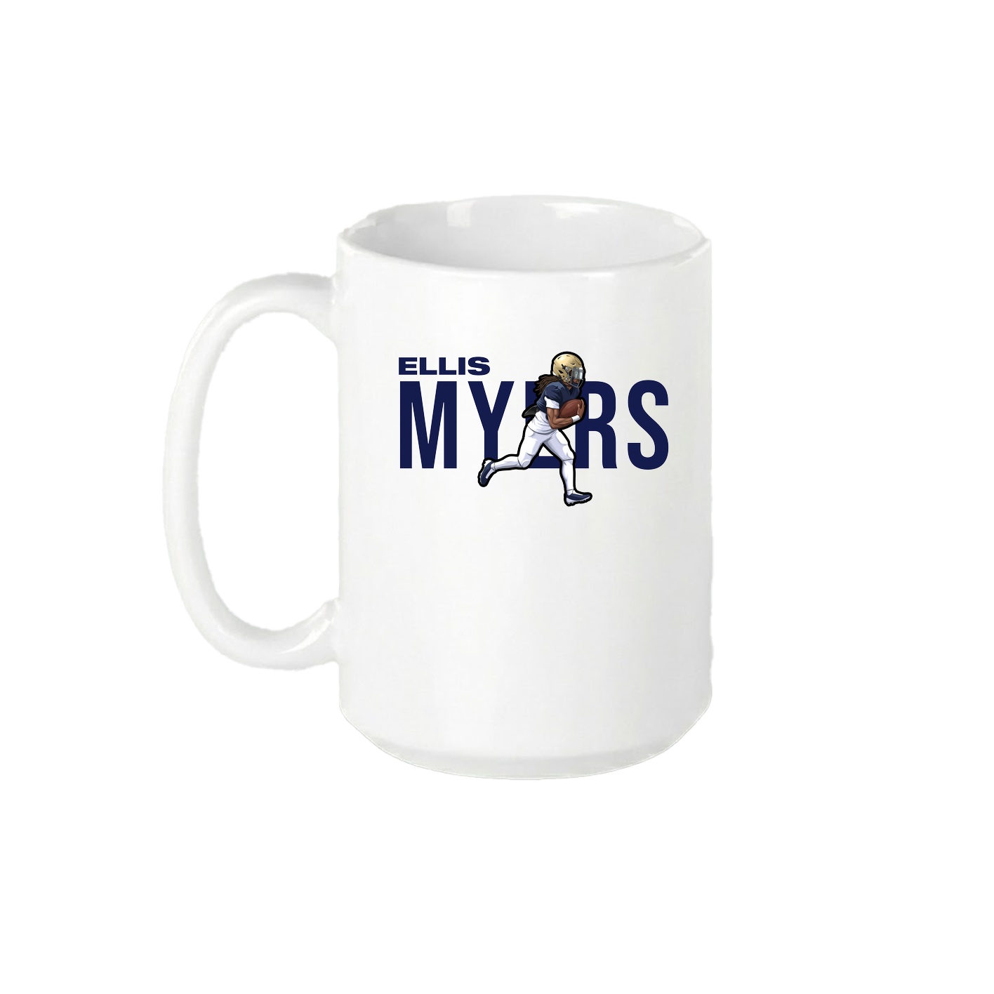 15oz Coffee Mug — Player Name in White