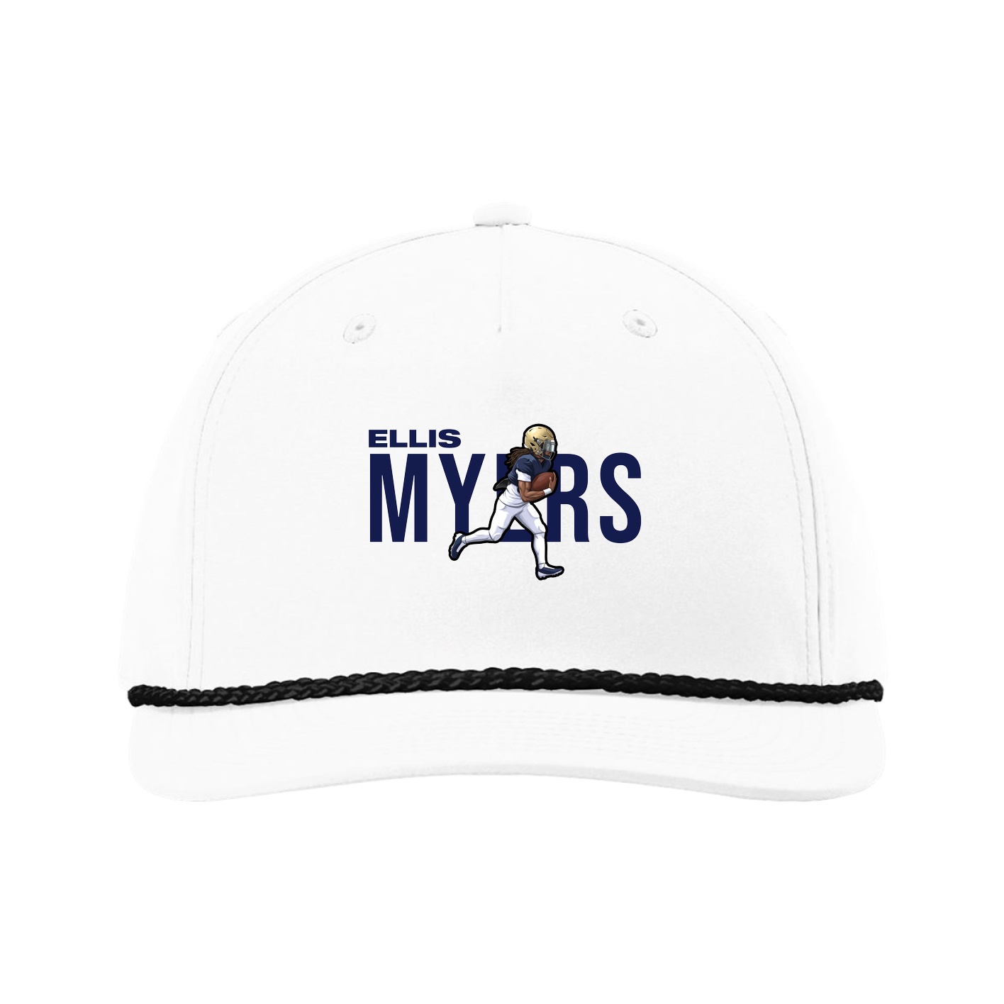 Five-Panel Classic Rope Cap — Player Name in White