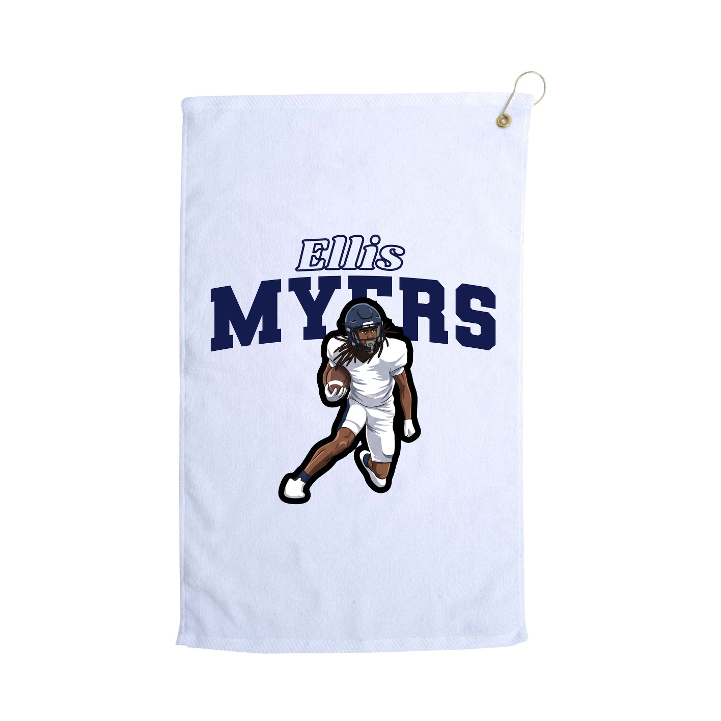 Golf Towel — Name Arch in White