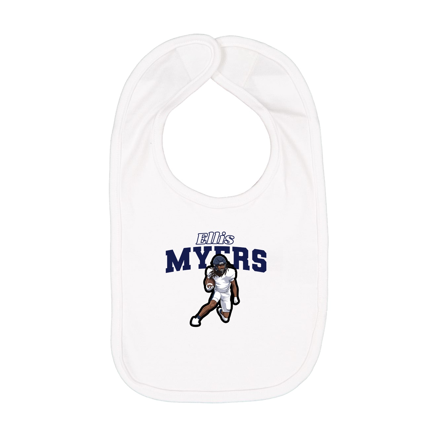 Infant Bib — Name Arch in White