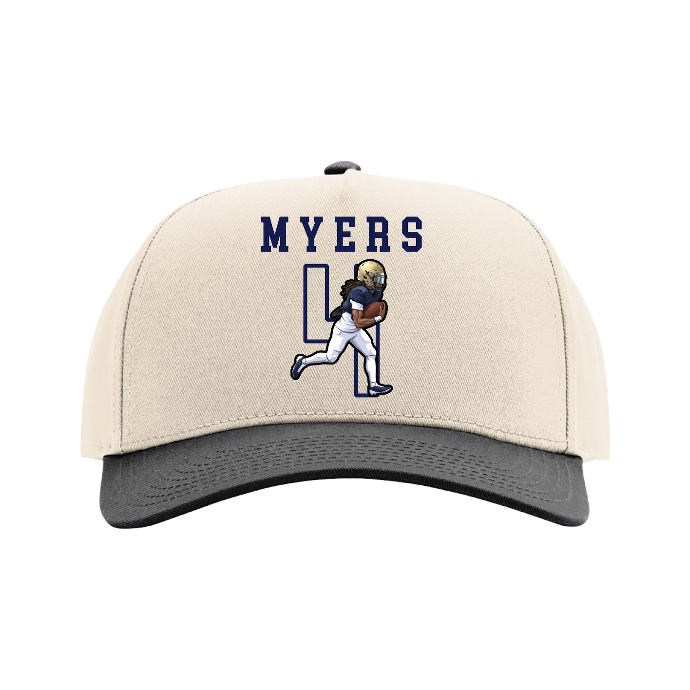Full Fabric Five-Panel Champ Cap — Shirsey in Cream/Black