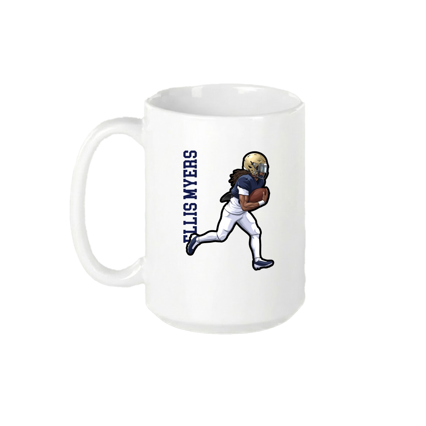 15oz Coffee Mug — Name Vertical in White