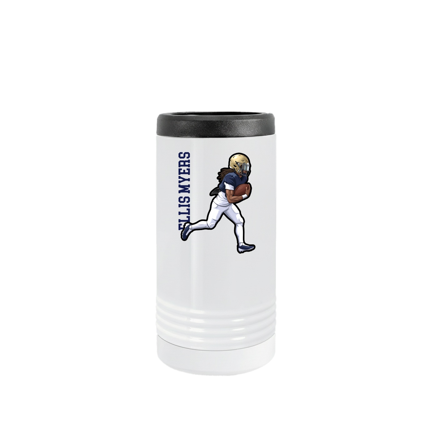 Slim Beverage Holder — Name Vertical in White