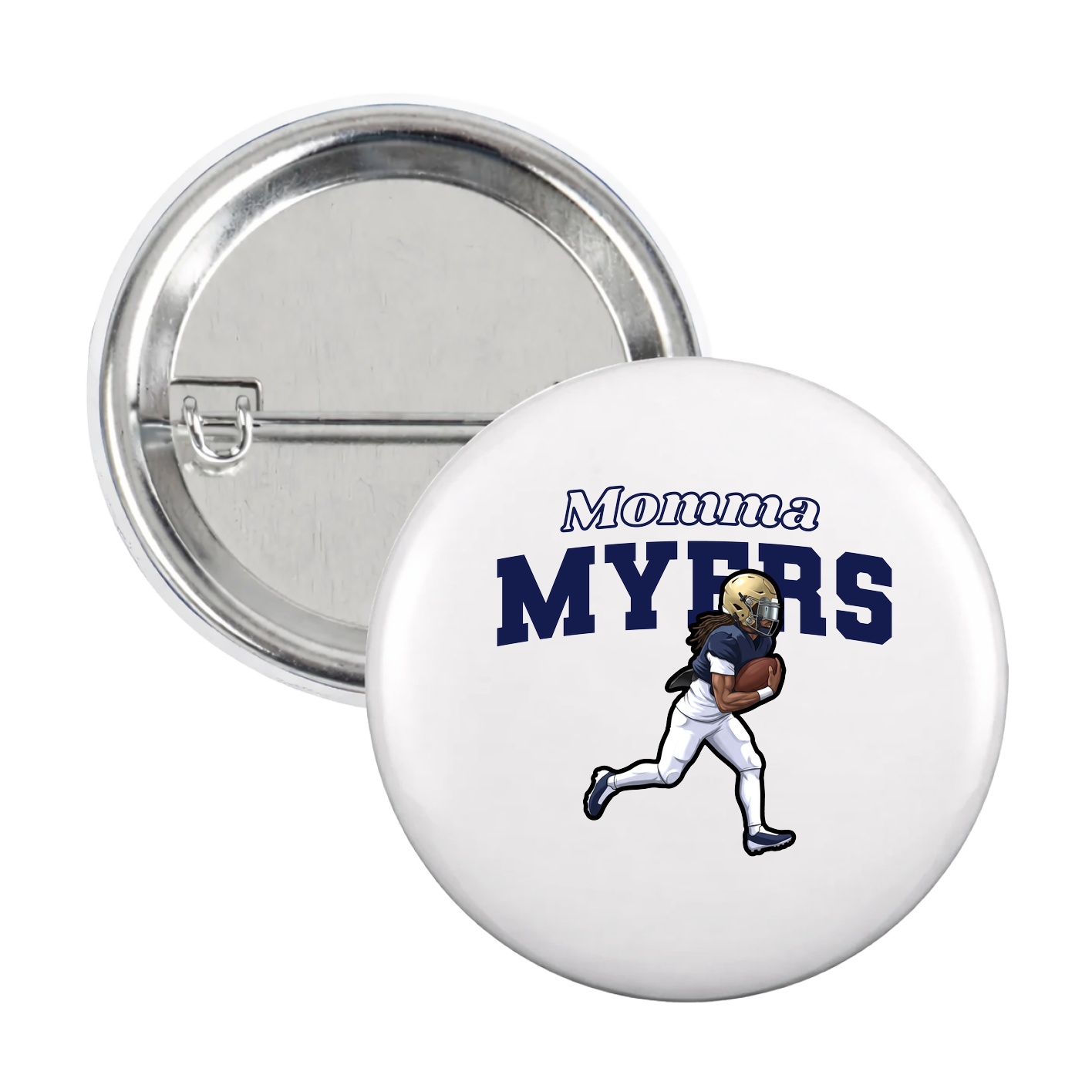 Game Day Button — Mothers Day Block in White