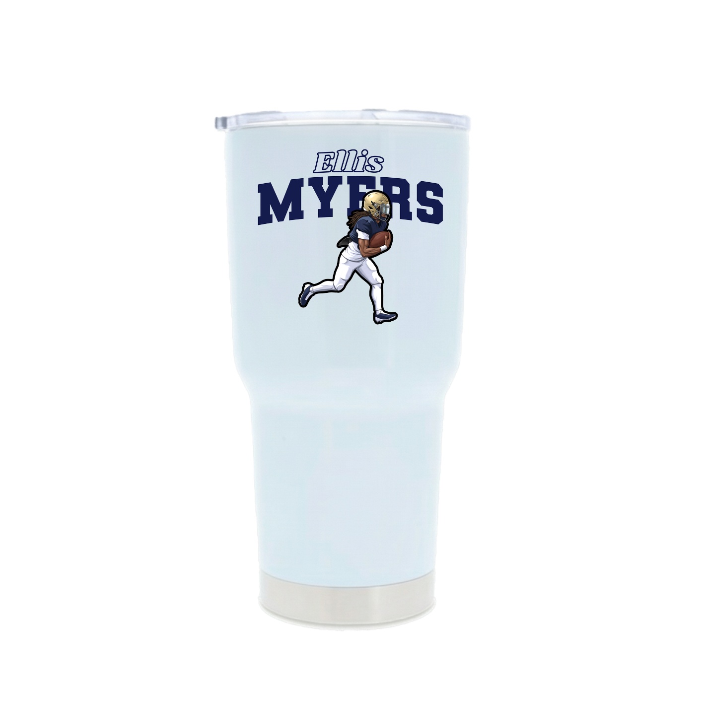 30oz Stainless Steel Tumbler — Name Arch in White