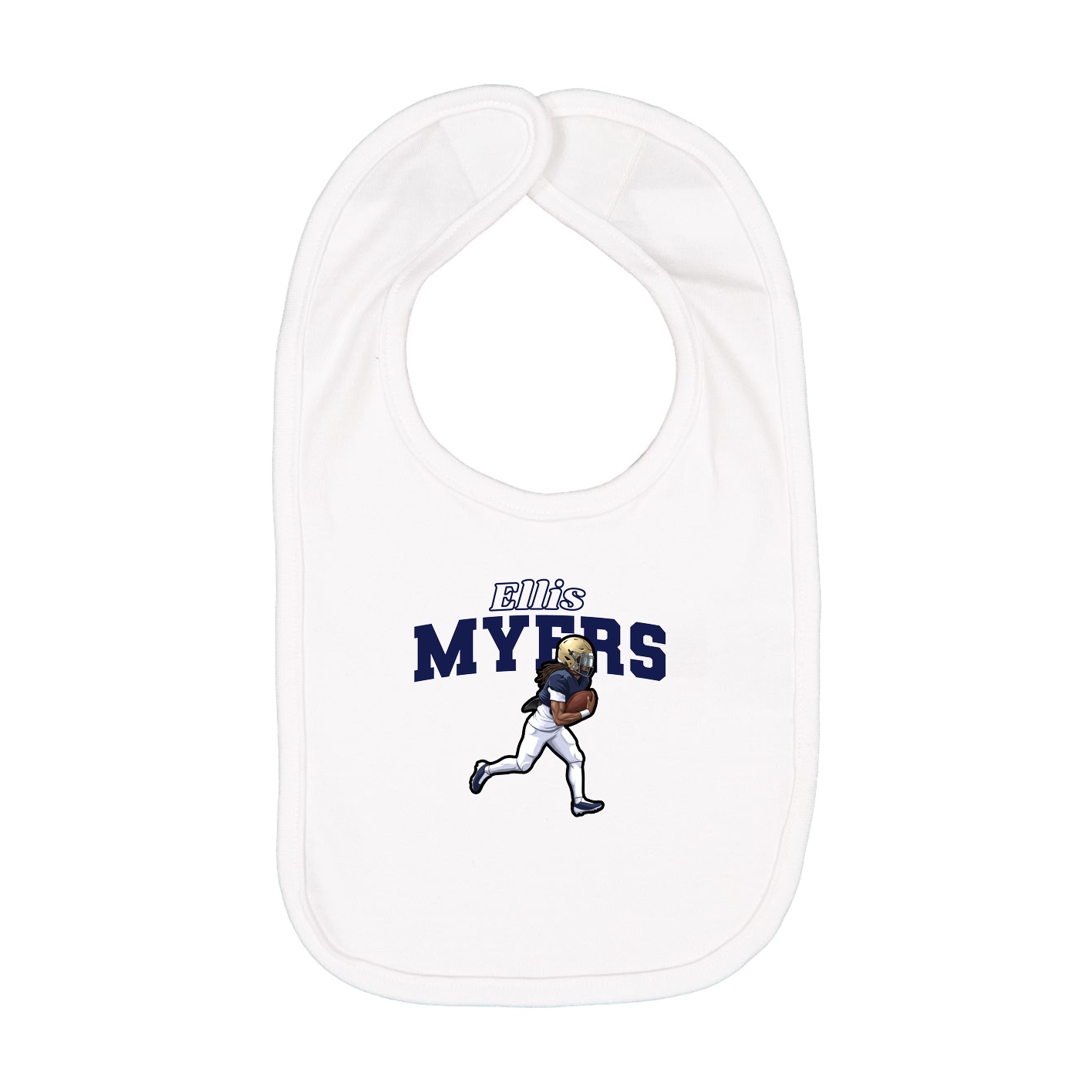 Infant Bib — Name Arch in White