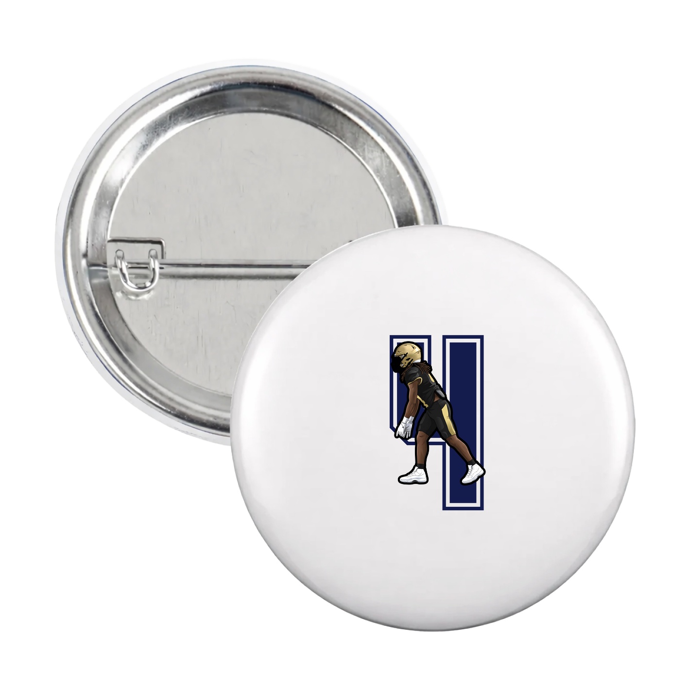 Game Day Button — Number in White