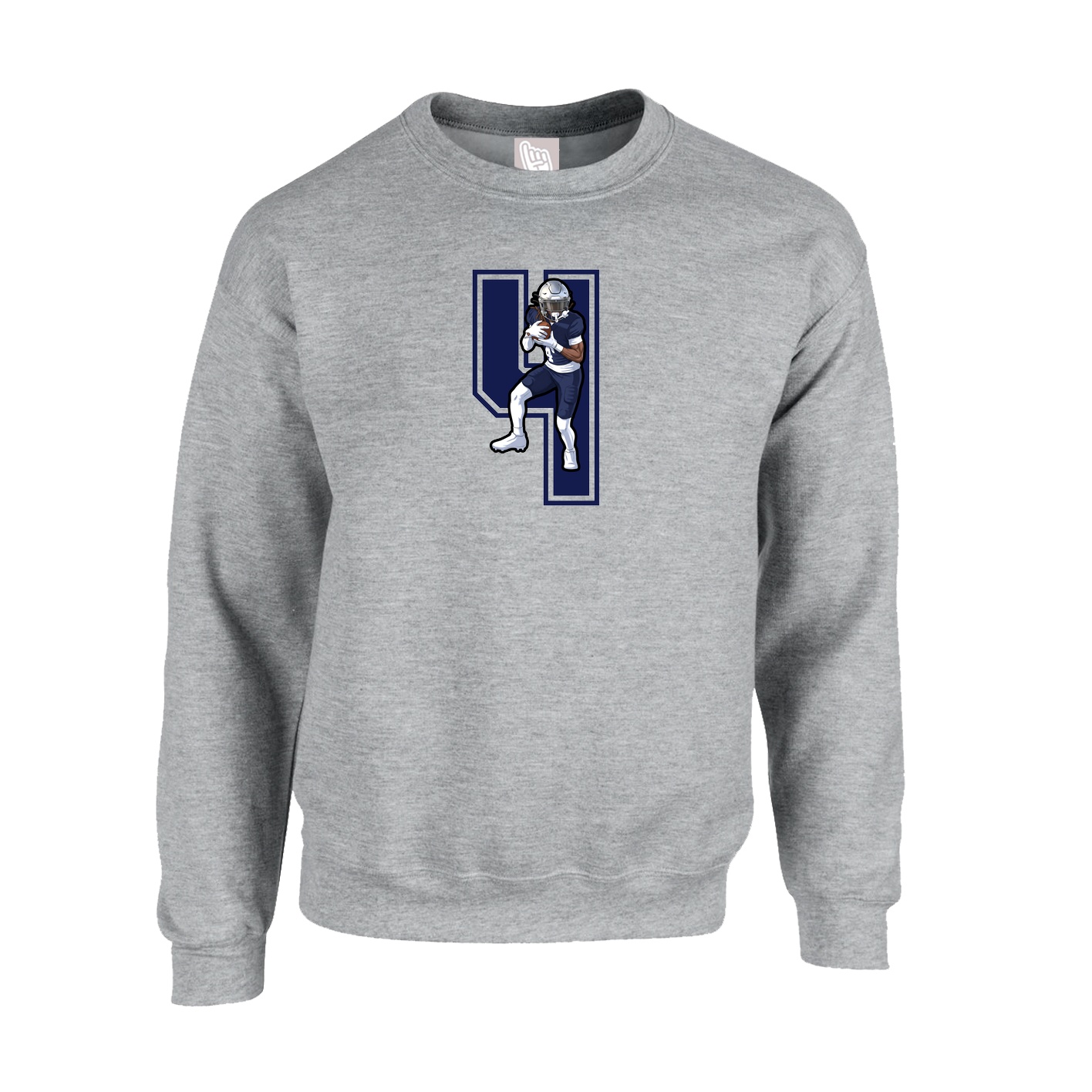 Fleece Crew — Number in Grey
