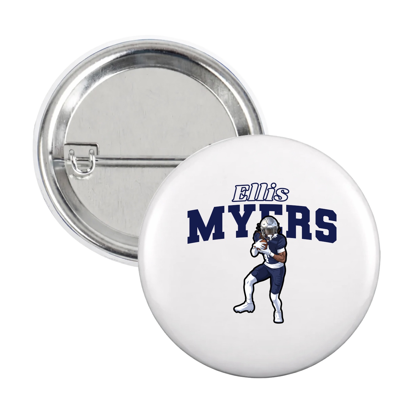 Game Day Button — Name Arch in White