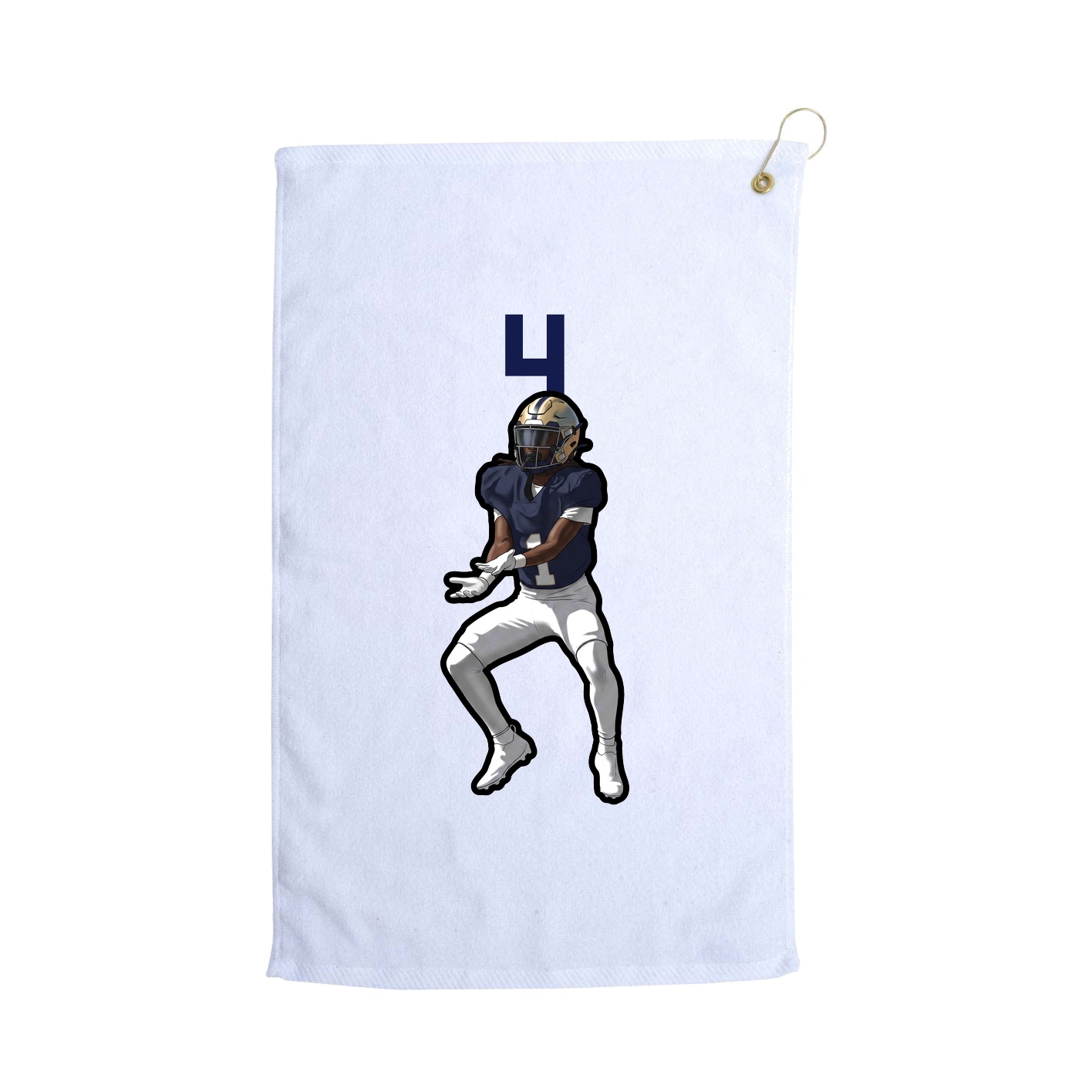 Golf Towel — Number Top in White