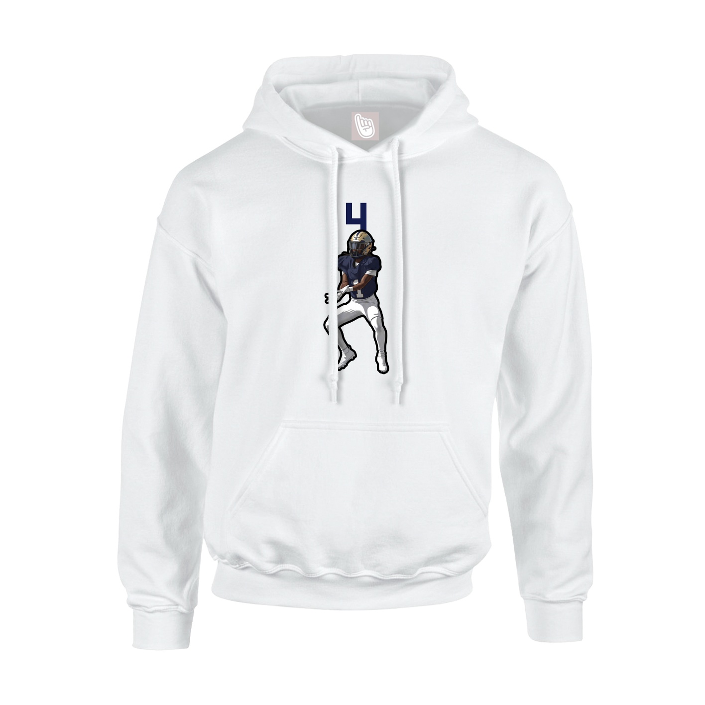 Hoodie — Number Top in White