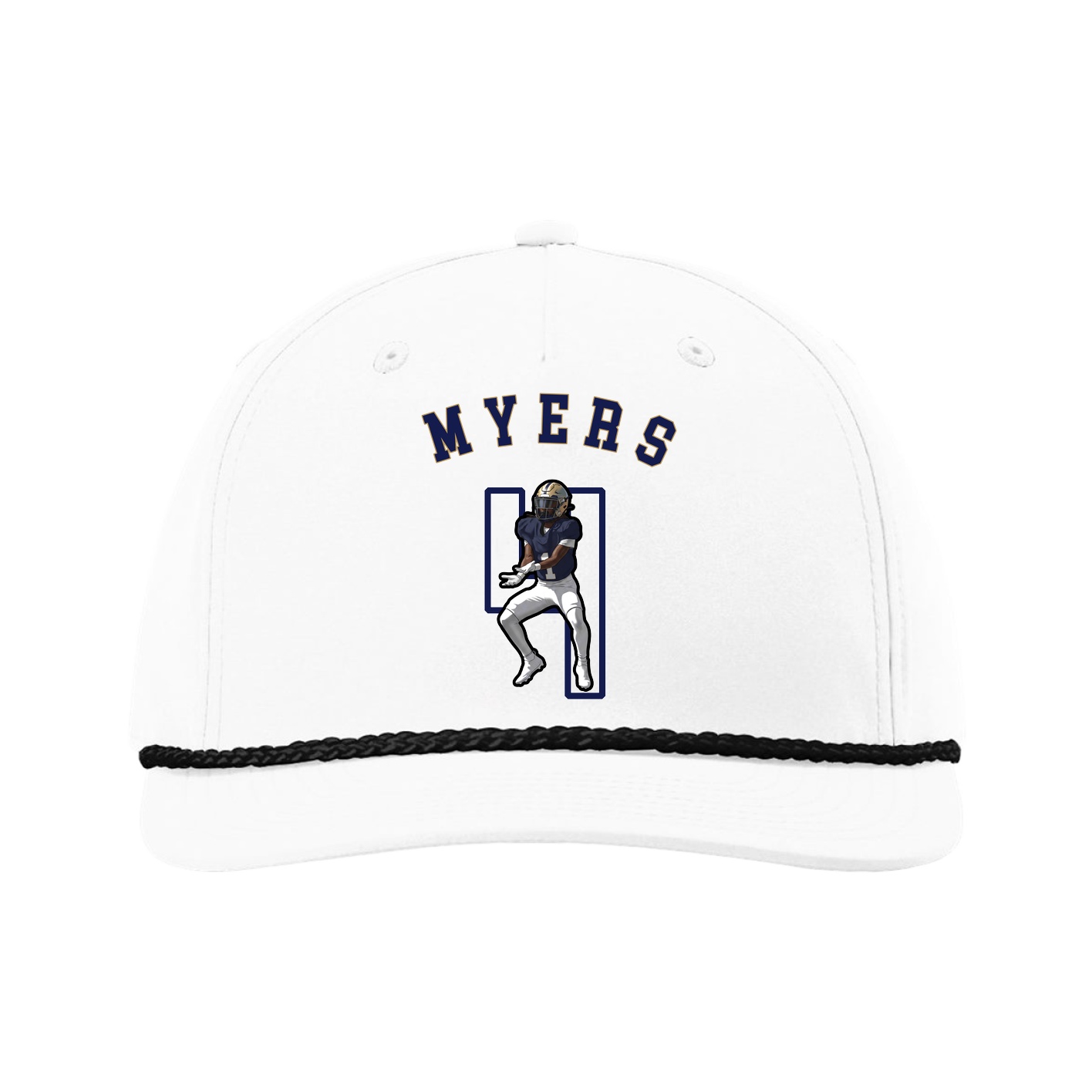 Five-Panel Classic Rope Cap — Shirsey Arch in White