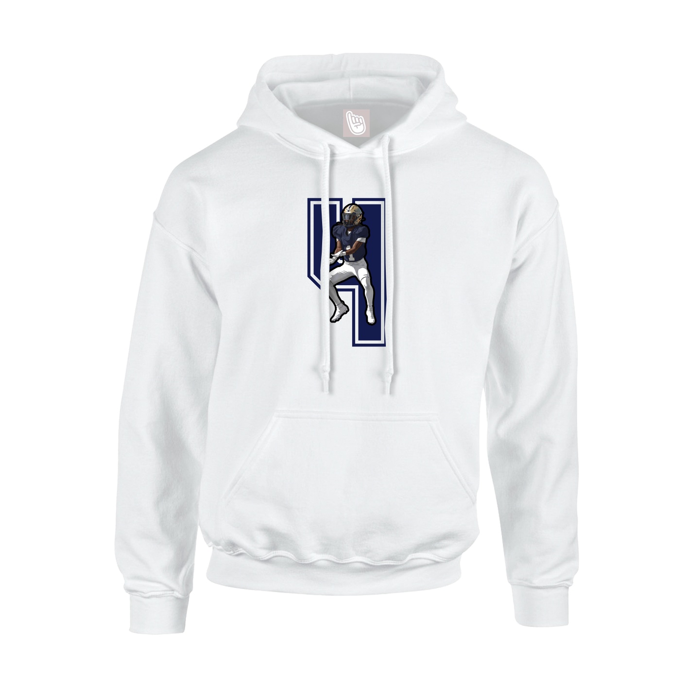 Hoodie — Number in White