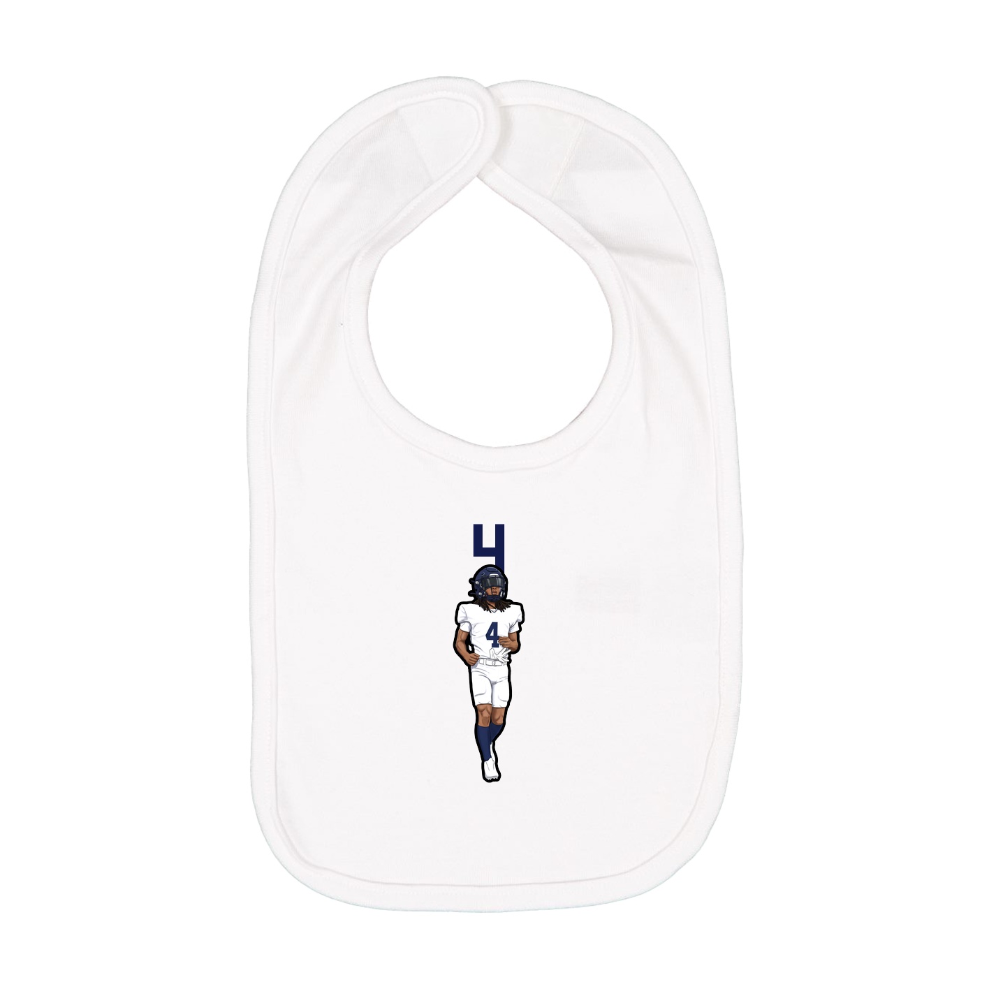 Infant Bib — Number Top in White