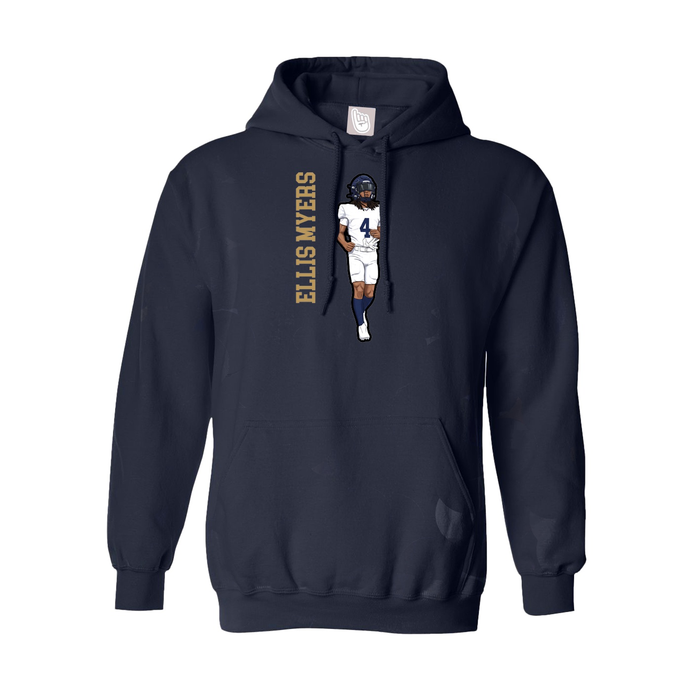Youth Hoodie — Name Vertical in Navy