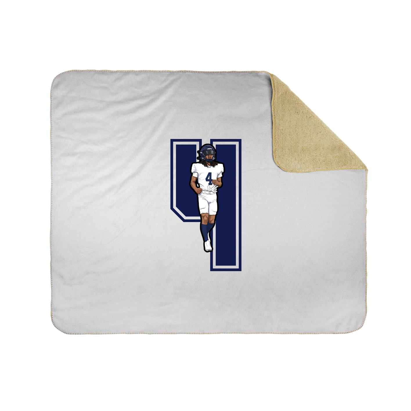 Throw Blanket — Number in White