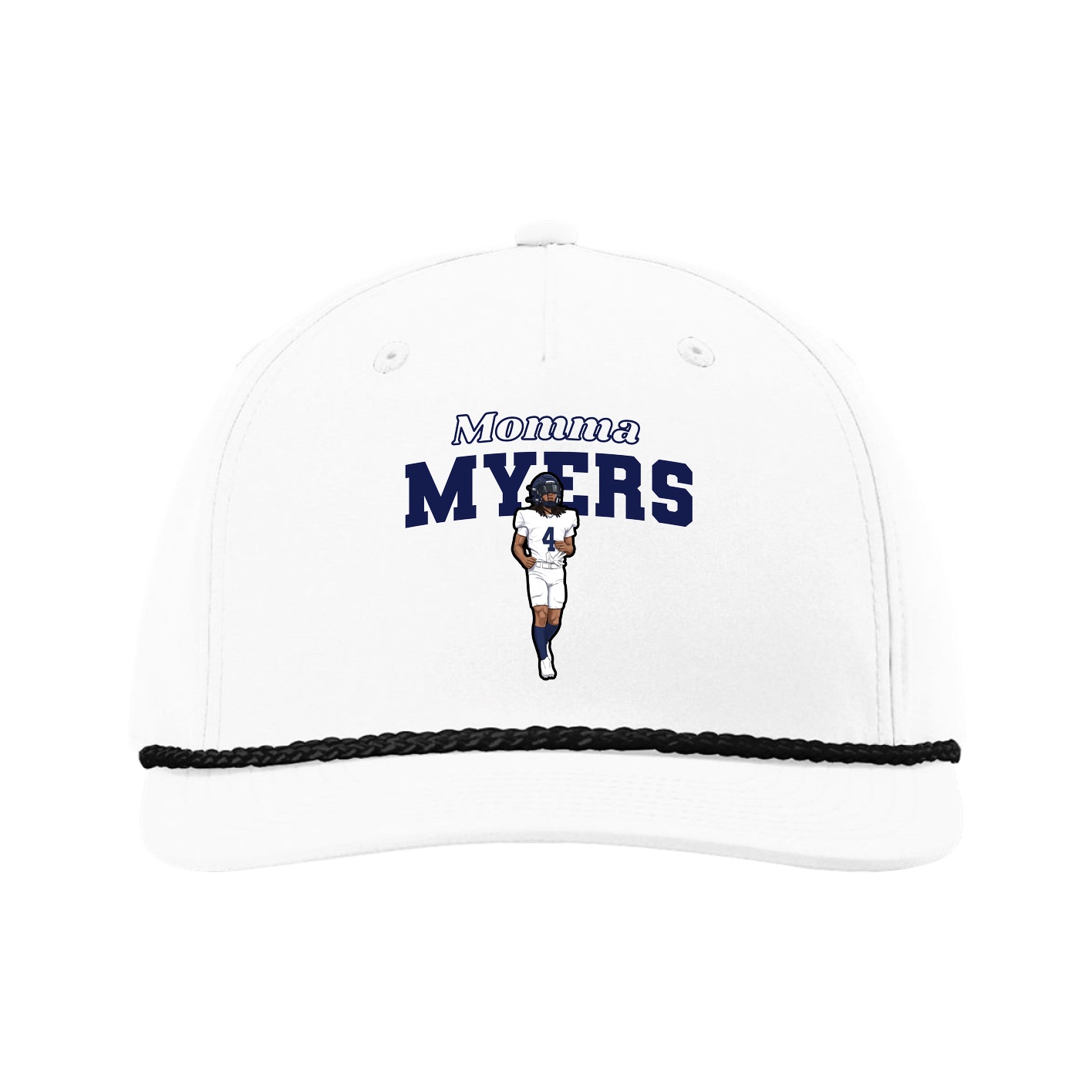 Five-Panel Classic Rope Cap — Mothers Day Block in White