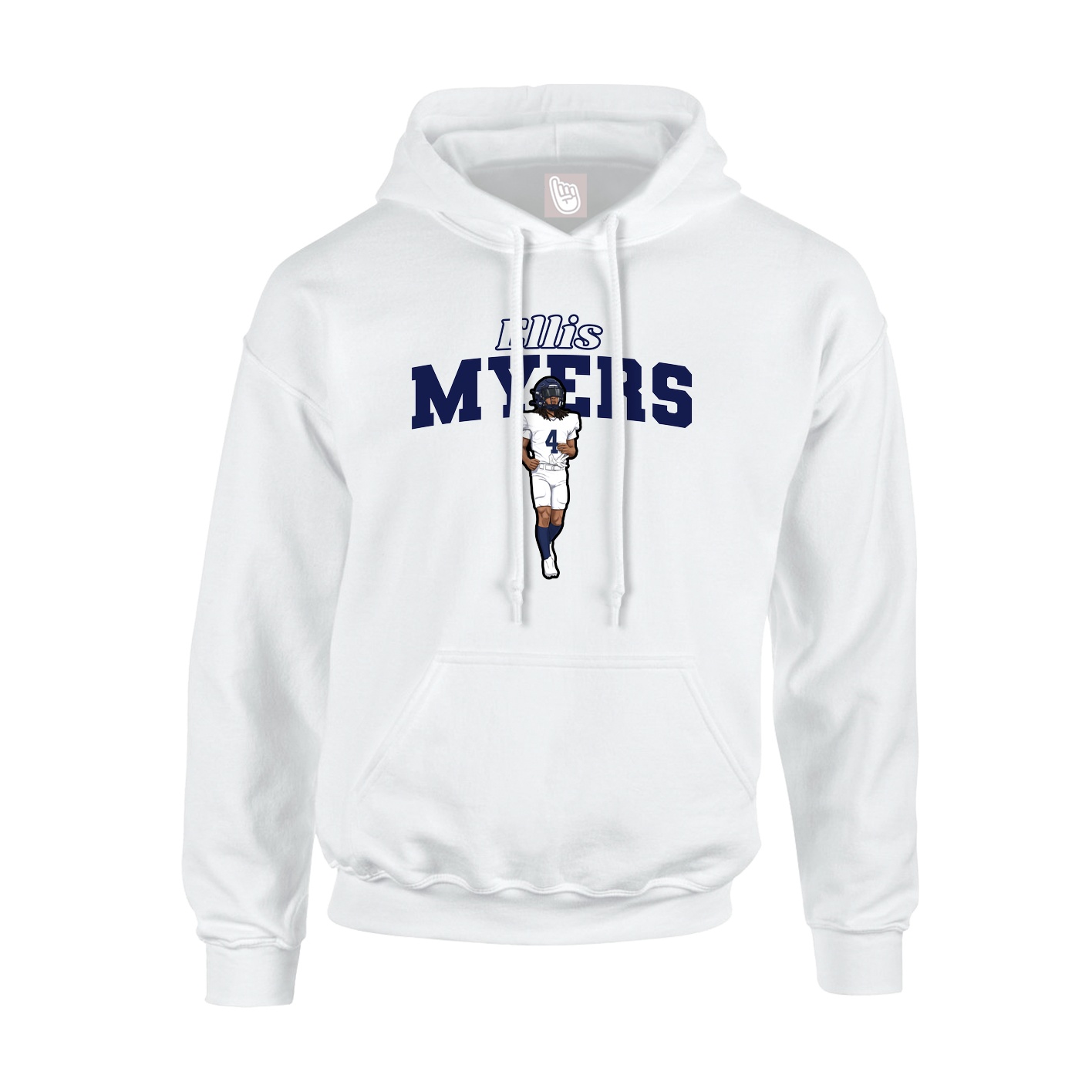 Hoodie — Name Arch in White