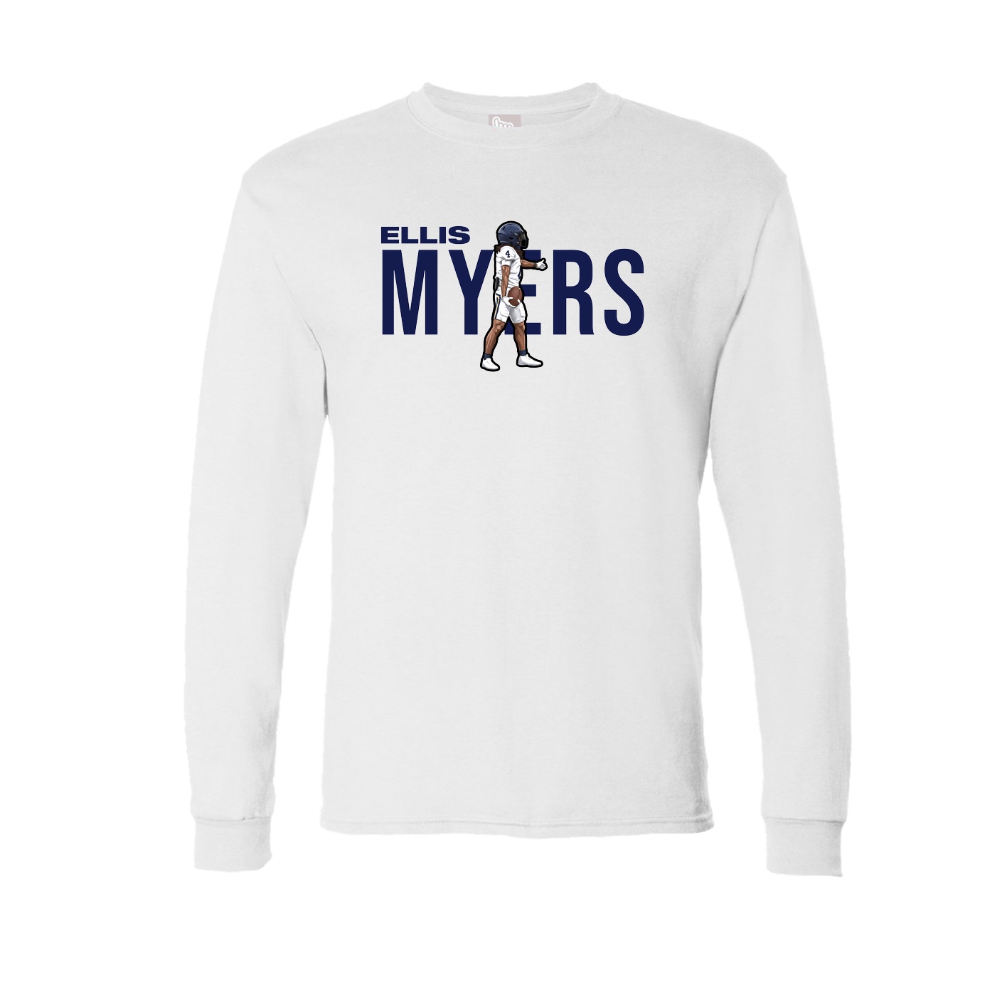 Long Sleeve Tee — Player Name in White