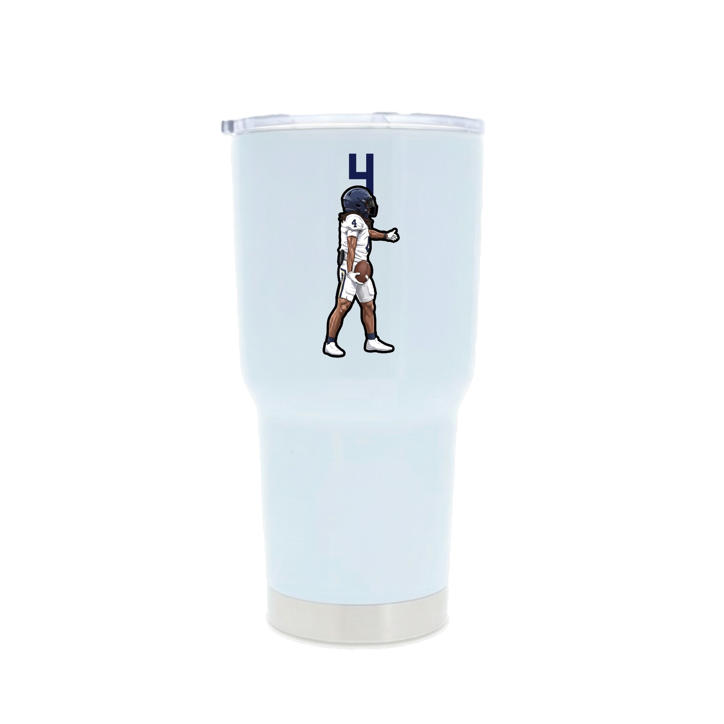 30oz Stainless Steel Tumbler — Number Top in White