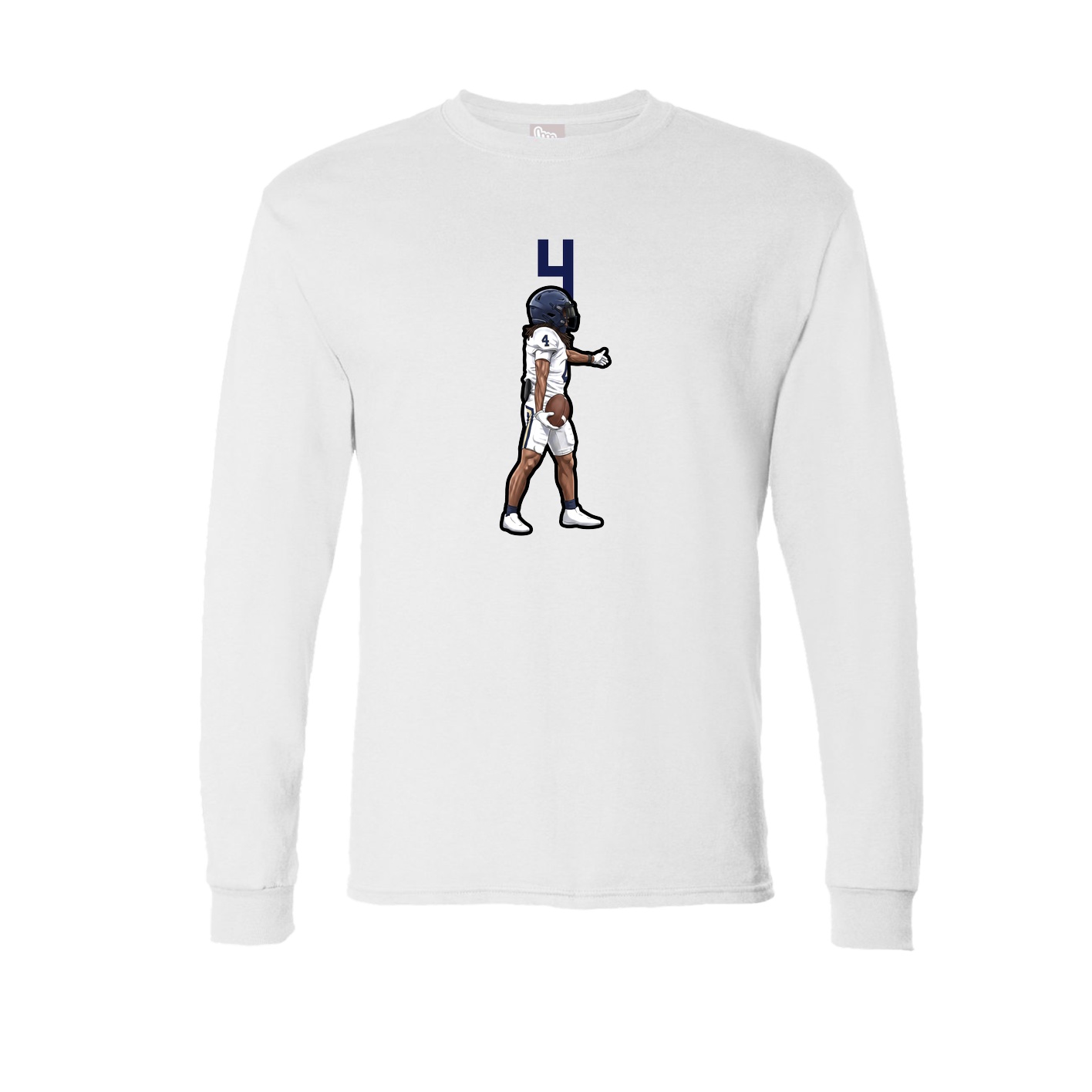 Long Sleeve Tee — Number Top in White
