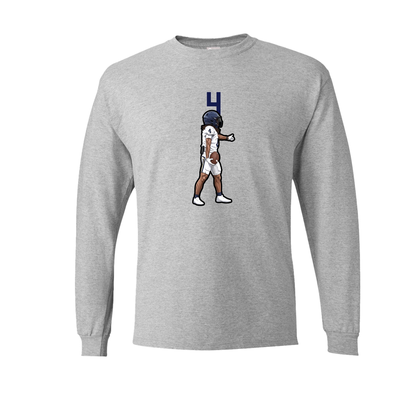 Long Sleeve Tee — Number Top in Grey