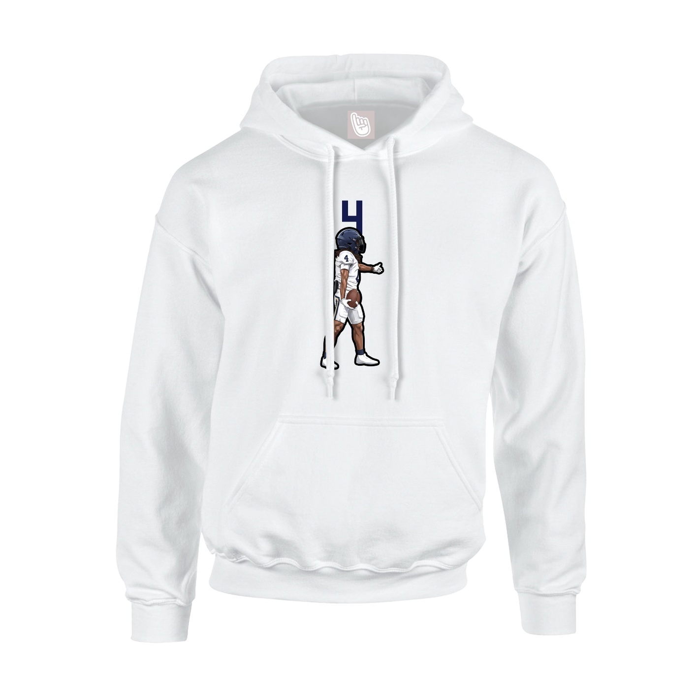 Youth Hoodie — Number Top in White