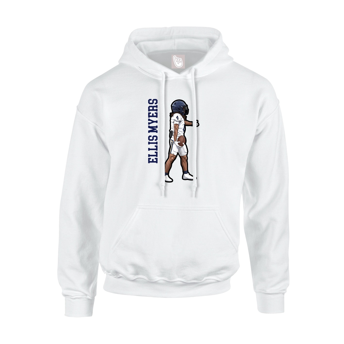 Youth Hoodie — Name Vertical in White